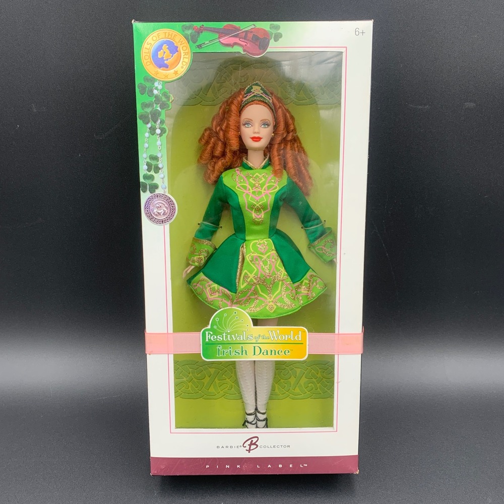 Barbie Festivals of the World Irish Dance Doll Pink Label 2006 Mattel K7920 NIB
